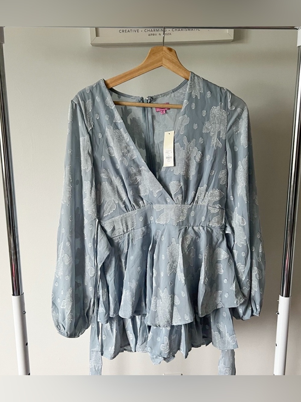 Francesca's Collections Light Blue Floral Dress